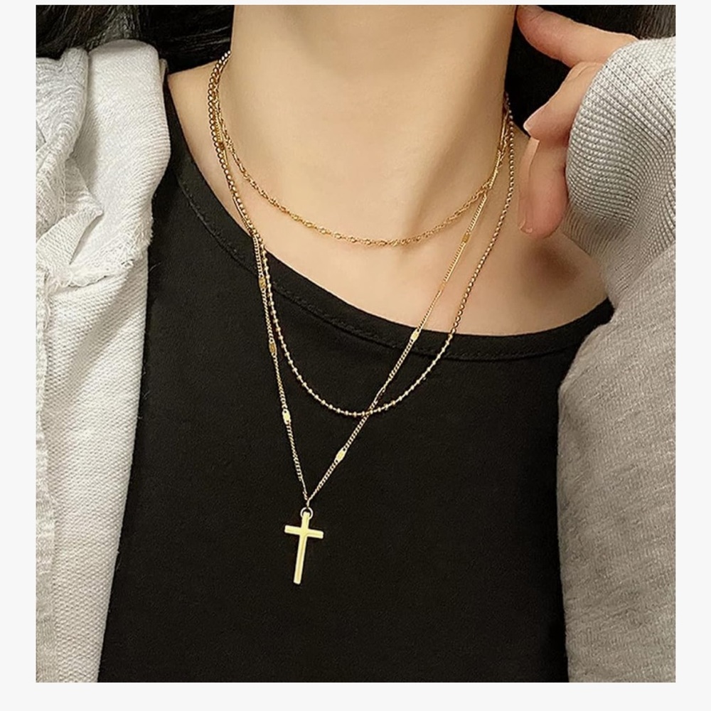 Layered Cross Necklace